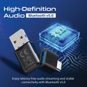 محول صوت لاسلكي بلوتوث بروميت Promate MultiPoint Pairing Wireless Audio Adapter - SW1hZ2U6NTMzNzg0