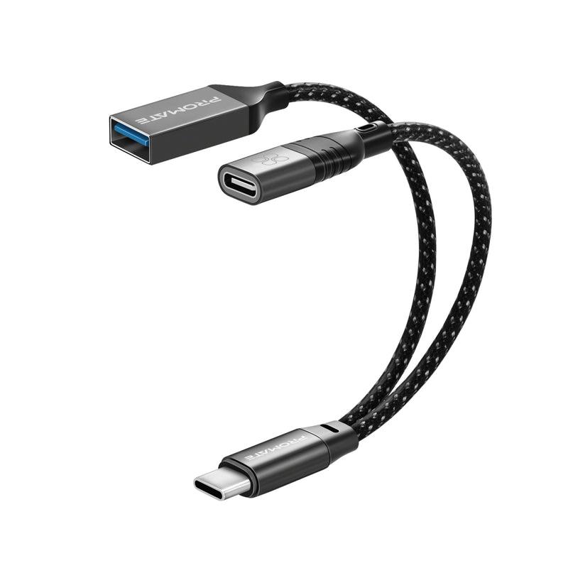 كيبل OTG تحويلة من USB-C إلى USB-C, USB-A promate USB-C OTG Media Adapter