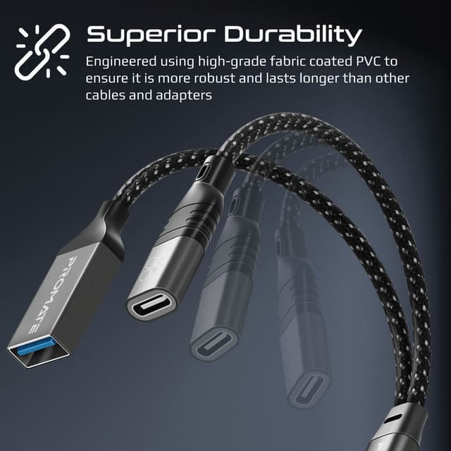 كيبل OTG تحويلة من Lightning إلى USB-C, USB-A promate OTG Media Adapter for iOS Devices