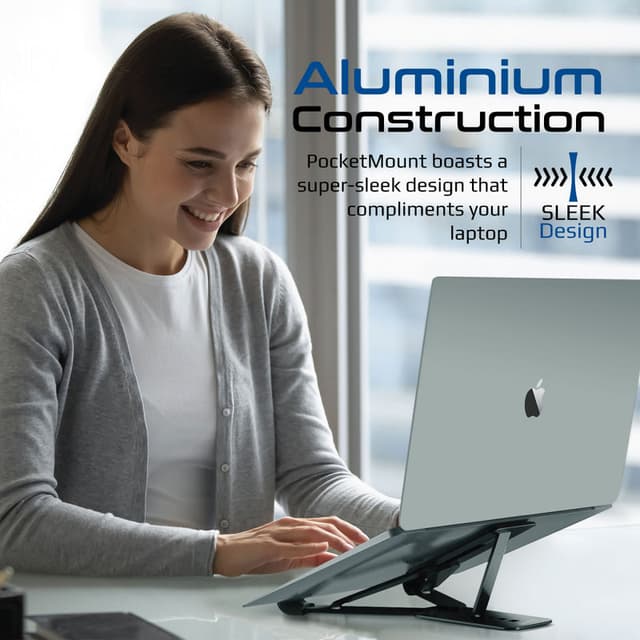 ستاند لابتوب ألمنيوم متغير الارتفاع  promate Alluminium Multi-Level Portable Laptop Stand - 205329