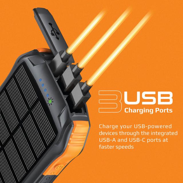 promate 10000mAh Rugged EcoLightâ„¢ Solar Power Bank - SW1hZ2U6NTM2NTE5