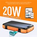 بور بانك شاحن متنقل لاسلكي 20000 مللي أمبير يدعم الشحن بالطاقة الشمسية Promate Rugged EcoLight Solar Power Bank