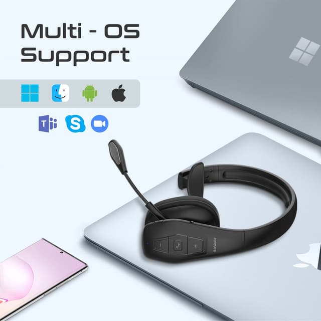 promate Professional Grade Mono On-Ear Wireless Headset