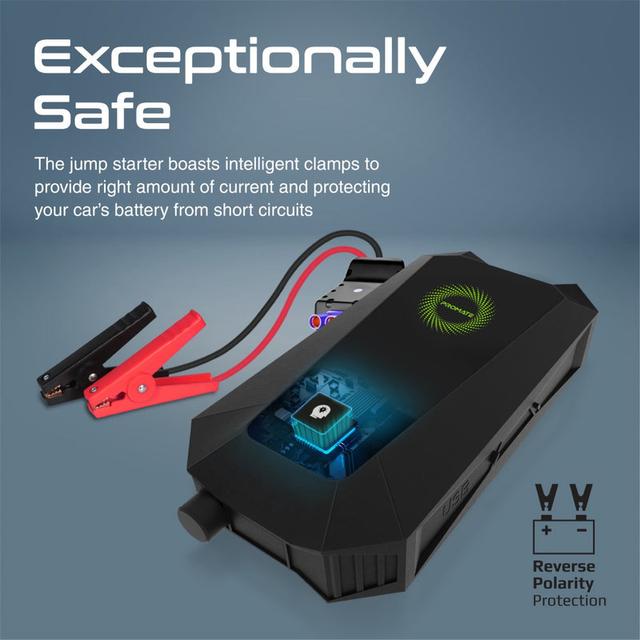 اشتراك للسيارة متنقل 19200 ميلي أمبير بروميت promate 1500A/12V High Capacity Jump Starter Power Bank - SW1hZ2U6NTM0NjY3