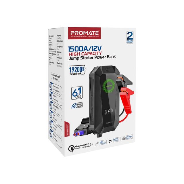 promate 1500A/12V High Capacity Jump Starter Power Bank