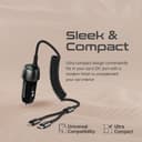 promate 33W Car Charger with Lightning Connector & USB-C Cable