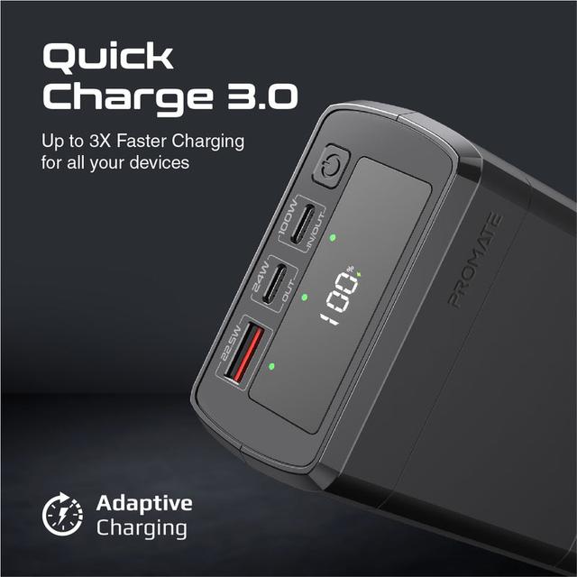 بور بانك 38000 ميللي أمبير 130 واط - يدعم الشحن السريع  PROMATE Quick Charging Power Bank - SW1hZ2U6NTM1NzI3