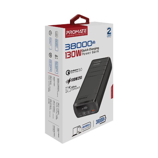 promate 38000mAh/130W Quick Charging Power Bank