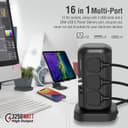 محول كهرباء للمنزل 16 في 1 PROMATE Multi-Socket Surge Protected Power Tower