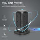 محول كهرباء للمنزل 16 في 1 PROMATE Multi-Socket Surge Protected Power Tower
