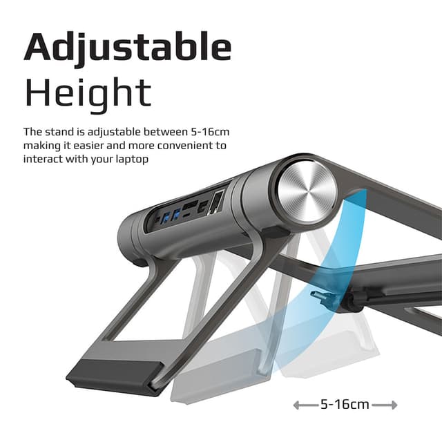 promate 9-in-1 Multiport USB-C Hub with Laptop Stand - 205141