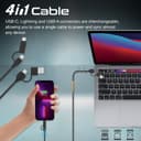 كيبل شحن متعدد الرؤوس فائق السرعة 60 واط  PROMATE High-Speed Multi-Connector Cable