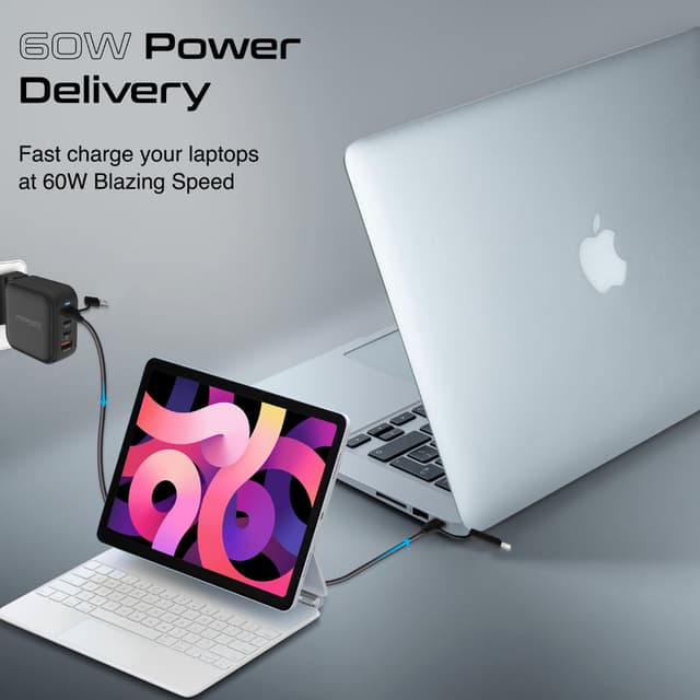 كيبل شحن متعدد الرؤوس فائق السرعة 60 واط  PROMATE High-Speed Multi-Connector Cable