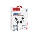 كيبل شحن متعدد الرؤوس فائق السرعة 60 واط  PROMATE High-Speed Multi-Connector Cable