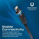 promate 3-in-1 Retractable Magnetic Charging Cable