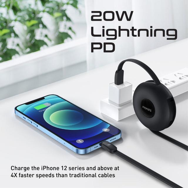 promate 3-in-1 Retractable Magnetic Charging Cable