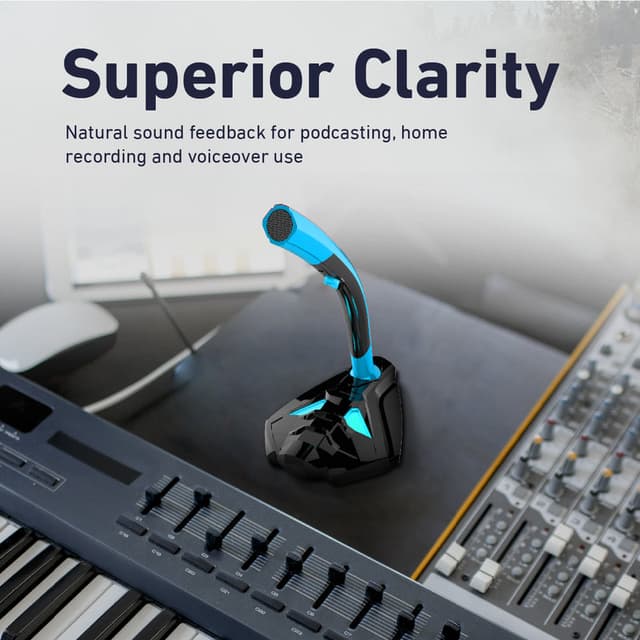 مايكروفون إحترافي (مايكروفون قيمنق)  PROMATE Universal Digital Stereo Desktop Gaming Microphone