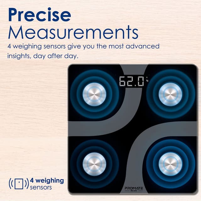 promate High Precision Smart Digital BMI Scale - 205050