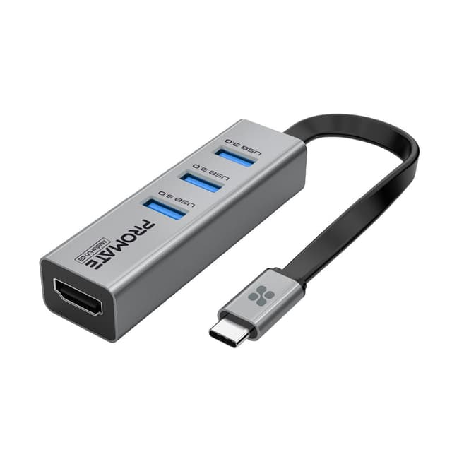 محول من منفذ USB C إلى منفذ HDMI لون فضي PROMATE 4K Vivid Clarity USB-C to HDMI Adapter