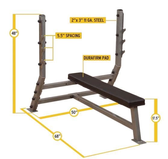 بنش التمارين الرياضية FIXED FLAT BENCH SFB349G W-UPRIGHT -  BODY SOLID