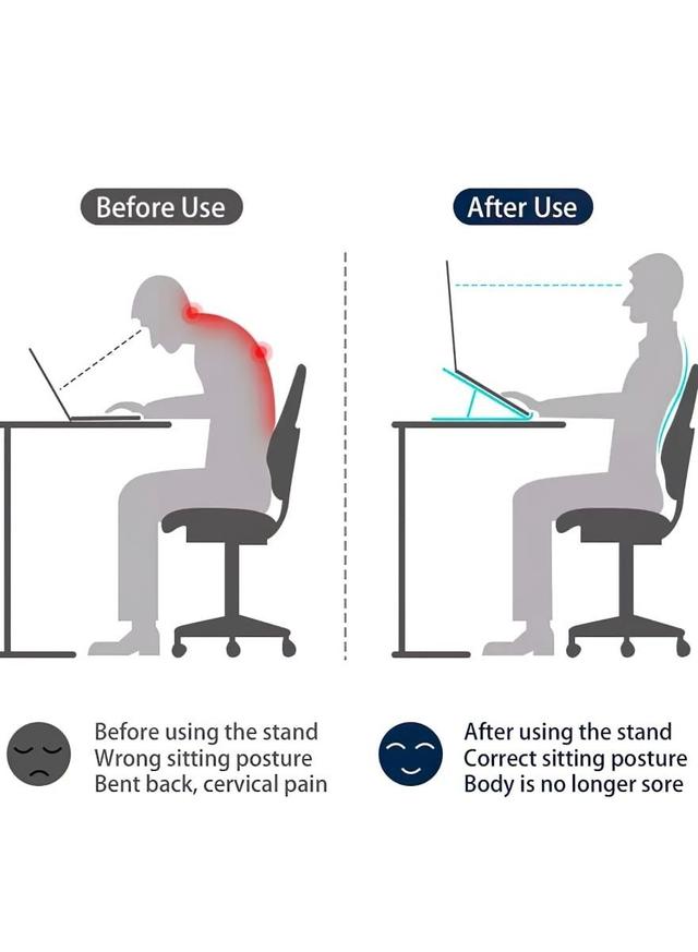 ستاند لابتوب متعدد الزوايا رمادي | Seven Gear Adjustable Laptop Stand