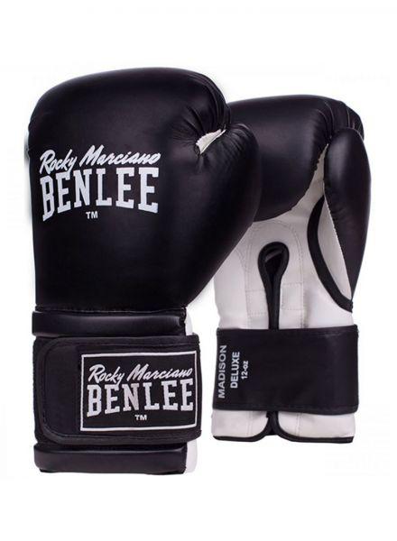 قفازات ملاكمة قطعتين - أبيض و أسود Benlee - BENLEE ART LEATHER BOXING GLOVE 10OZ MADISON BL - SW1hZ2U6NTUyODc4