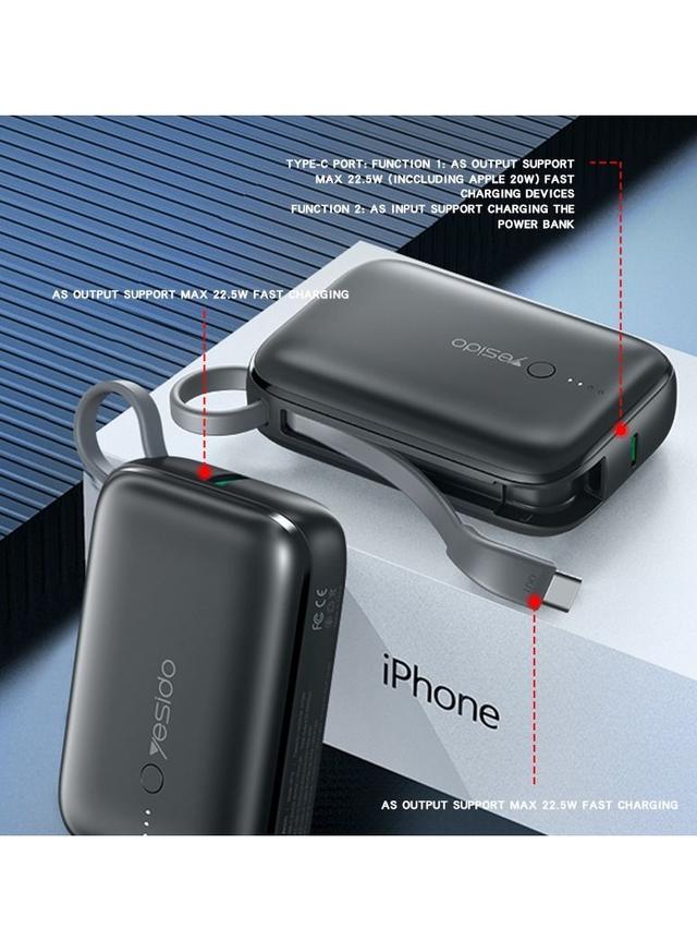 باور بانك 10000mAh أسود YP18 Supper Mini Powerbank - Yesido