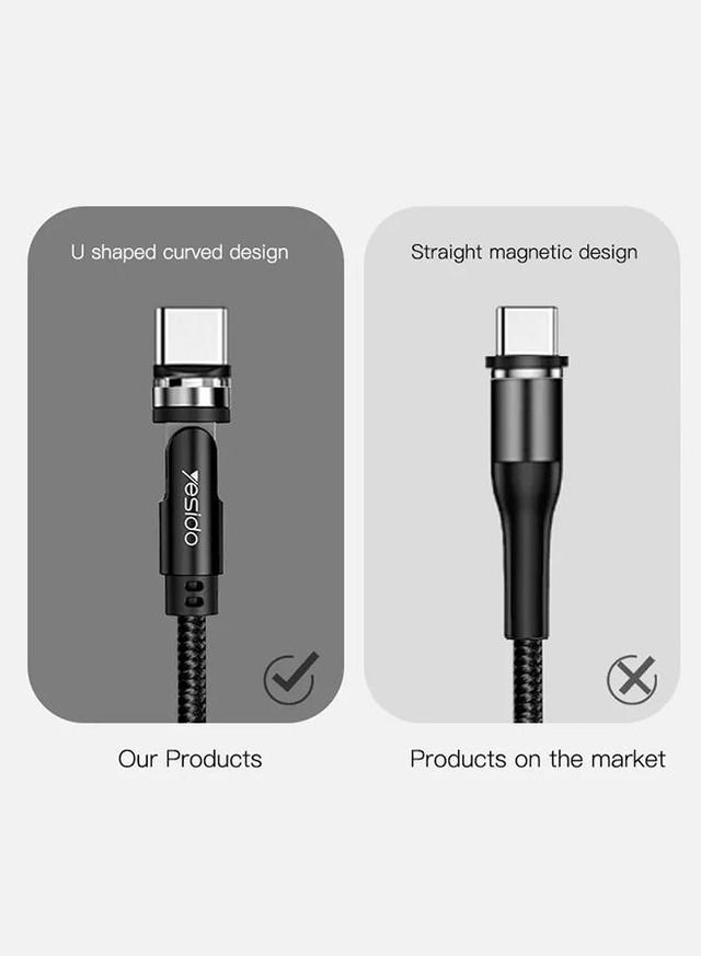 كيبل شحن متعدد المخارج 3في1 Rotating Magnetic 3in1 Cable - Yesido