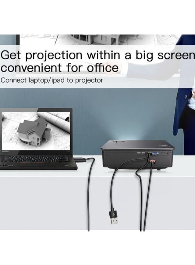 وصلة بروجكتر للجوال 1.8 متر أسود يسيدو  Yesido Black 1.8M USB-C To HDMI Adapter - 207038