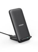 شاحن لاسلكي ( 15W ) - اسود UGREEN -  Fast Wireless Charger Stand Pad for iPhone 13 Pro 12 Pro Max 12 Pro 11 XS Max X 8P Samsung S20+ S20 S10 Note10 S9 Airpods 2 Pro