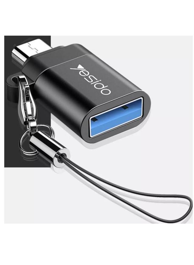 محول OTG صغير من 3.0 USB إلى MicroUsb أسود | Yesido Micro OTG USB 3.0 Super Fast Data Transmission