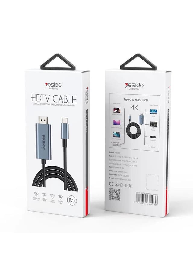 Yesido 4K UHD DP to HDMI Cable Male to Male Displayport to HDMI Video Cable DisplayPort to HDTV Monitor Cable