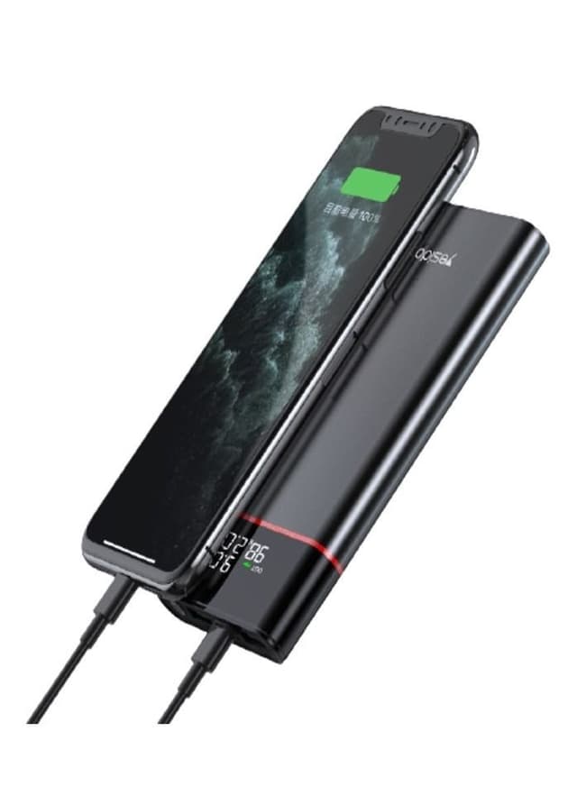 باور بانك 20000mAh بمخرجين أسود Dual Quick Charge Power Bank YP-16 - YESIDO