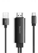 وصلة بروجكتر للجوال 1.8 متر أسود يسيدو  Yesido Black 1.8M USB-C To HDMI Adapter - 304708