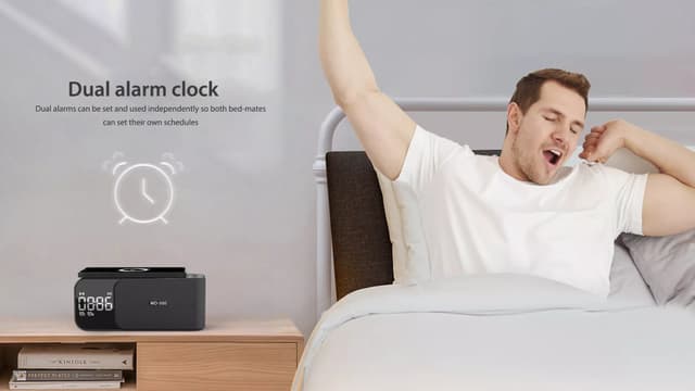 sound wireless music alarm clock Night light portable wireless charging speaker WD500