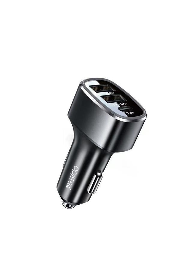 شاحن ولاعة سيارة سريع بثلاث منافذ | Yesido Fast Car USB Charger Adapter - SW1hZ2U6NTQ0Nzk1