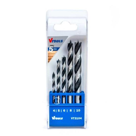 VTOOLS 5 Piece Drill Bit Set For Wood