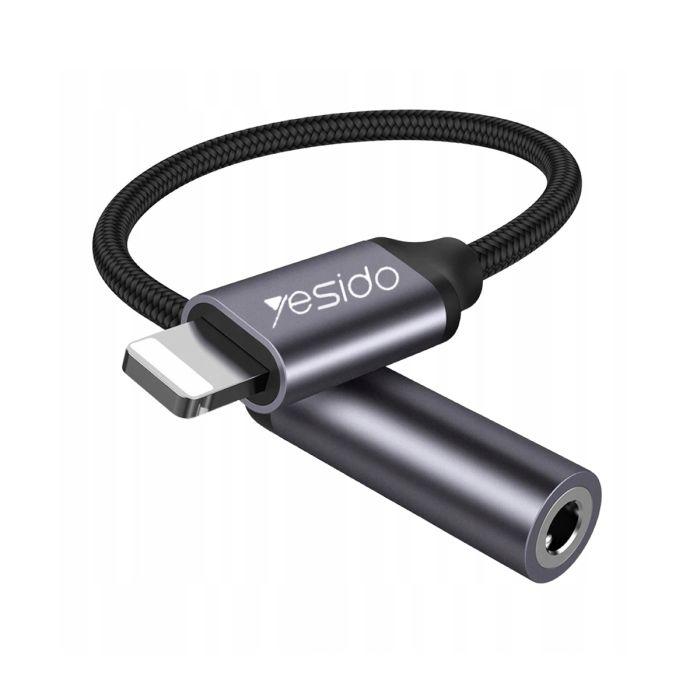 محولة من Lightning الى AUX أسود Audio Cable Headphone Adapter - Yesido