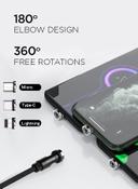 كيبل شحن متعدد المخارج 3في1 Rotating Magnetic 3in1 Cable - Yesido