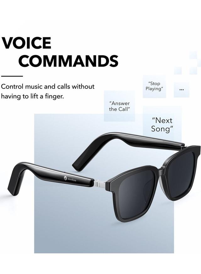 نظارة شمسية ذكية بلوتوث 48 ملم أسود ساوندكور Soundcore Bluetooth Smart Sunglasses With Polarized Lenses And Tap To Call Option - SW1hZ2U6NTM4Njcw