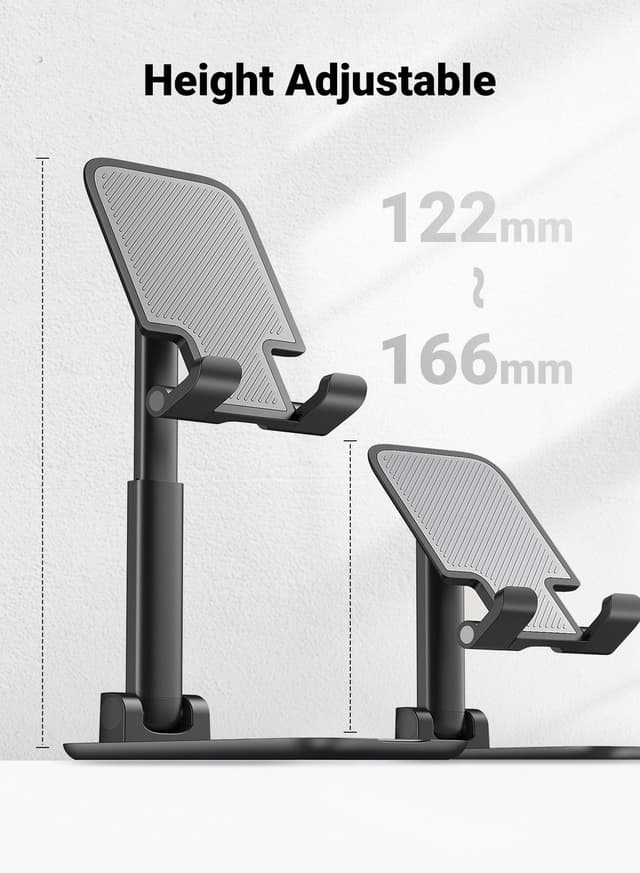UGREEN Mobile Stand Adjustable Phone Holder and Foldable Cellphone Mount Metal Desk Dock Compatible for iPhone 13 Mini/ Pro/ Pro Max /12/ 11 SE X XS Galaxy