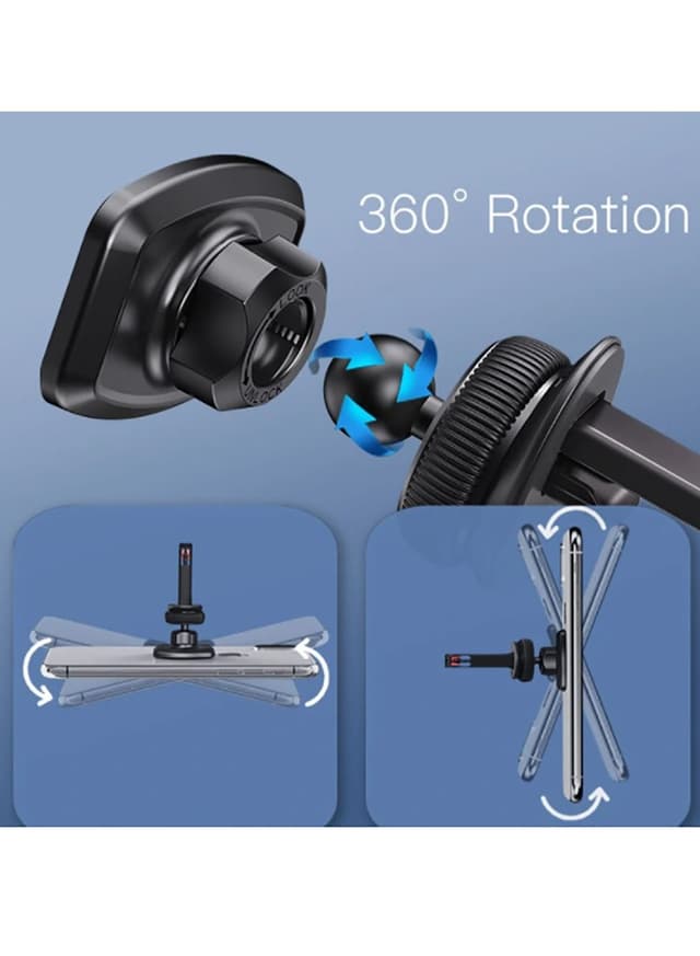 Yesido C128 360Â° Rotation, Eagle Hook Magnetic Car Air Vent Mobile Phone Holder - Black