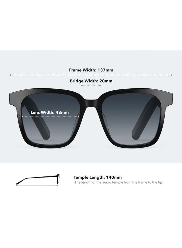 نظارة شمسية ذكية بلوتوث 48 ملم أسود ساوندكور Soundcore Bluetooth Smart Sunglasses With Polarized Lenses And Tap To Call Option - SW1hZ2U6NTM4NjY4