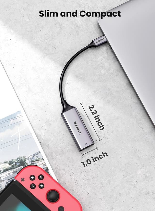 UGREEN USB C to Ethernet Adapter Gigabit RJ45 Wired Network Thunderbolt 3 LAN Compatible with MacBook Surface Pro iPad Pro 2021 Switch PS5 XPS15 13 Galaxy Tabs