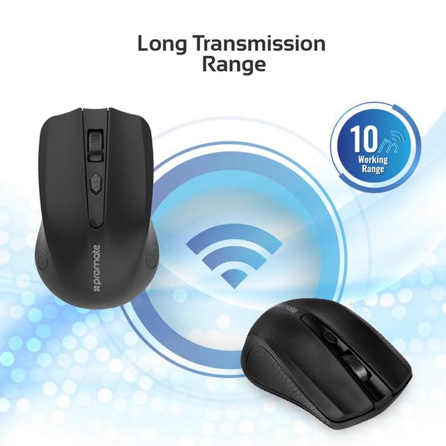 ماوس لا سلكية بتردد 2.4 جيجا هرتز لون أسود Wireless Ergonomic Optical Mouse
