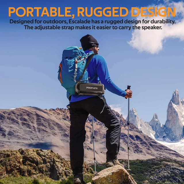 promate 30W Rugged IPX5 Water-Resistant Wireless Adventure Speaker