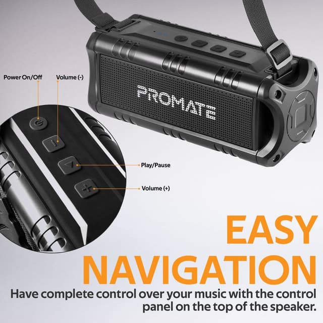 promate 30W Rugged IPX5 Water-Resistant Wireless Adventure Speaker