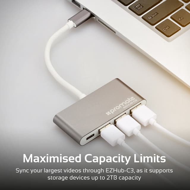 promate Universal USB 3.1 Type-C Hub with Power Delivery