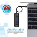 promate Ultra-Fast Portable USB 3.0 Hub with 4 Charge and Sync Ports