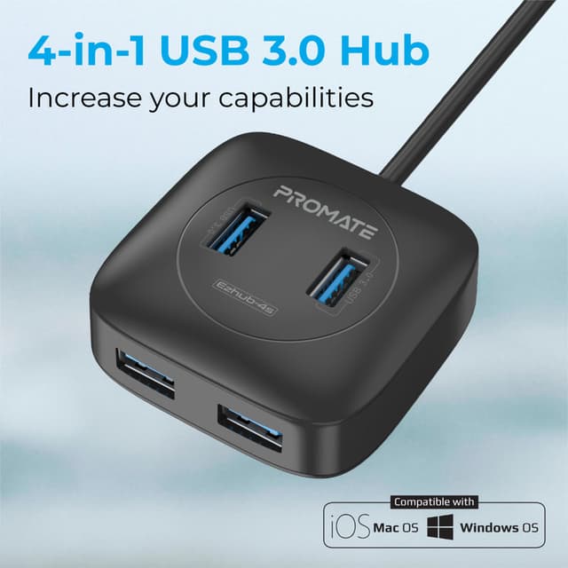 promate High Speed 4-in-1 USB 3.0 Data Hub